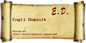 Engli Dominik névjegykártya